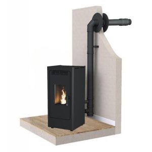 Poêle à granulés étanche FIREMATIC BR9 8 kW + Kit ventouse Dinak