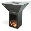 Barbecue à bois CLEMENTI Colorado - Acier inox - L 80 x P 60 x H 100 cm