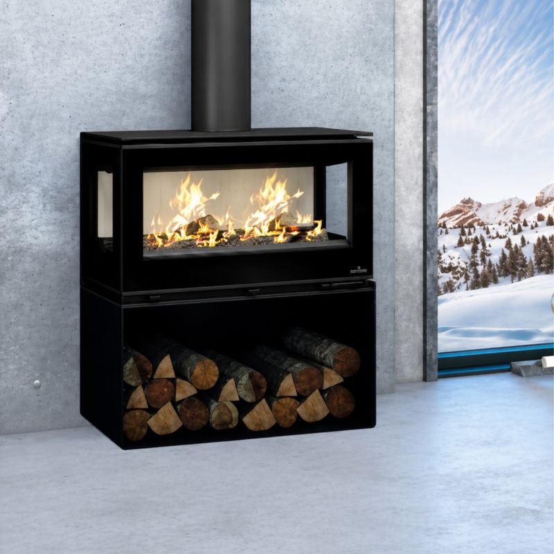 Poêle à bois moderne BRONPI Cairo 903C Box 13 kW