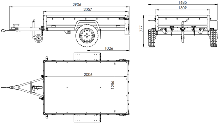 Remorque Garden Trailer 201/R Unitrailer - essieu à amortisseur, 500 kg – Image 5