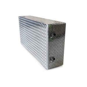 Coffre aluminium 600 L - 2 ouvertures avec étagère, 1900 x 400 x 900 mm