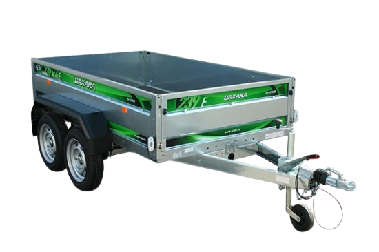 Remorque bagagère double essieu freinée DAXARA 239 X4 - PTAC 750 kg